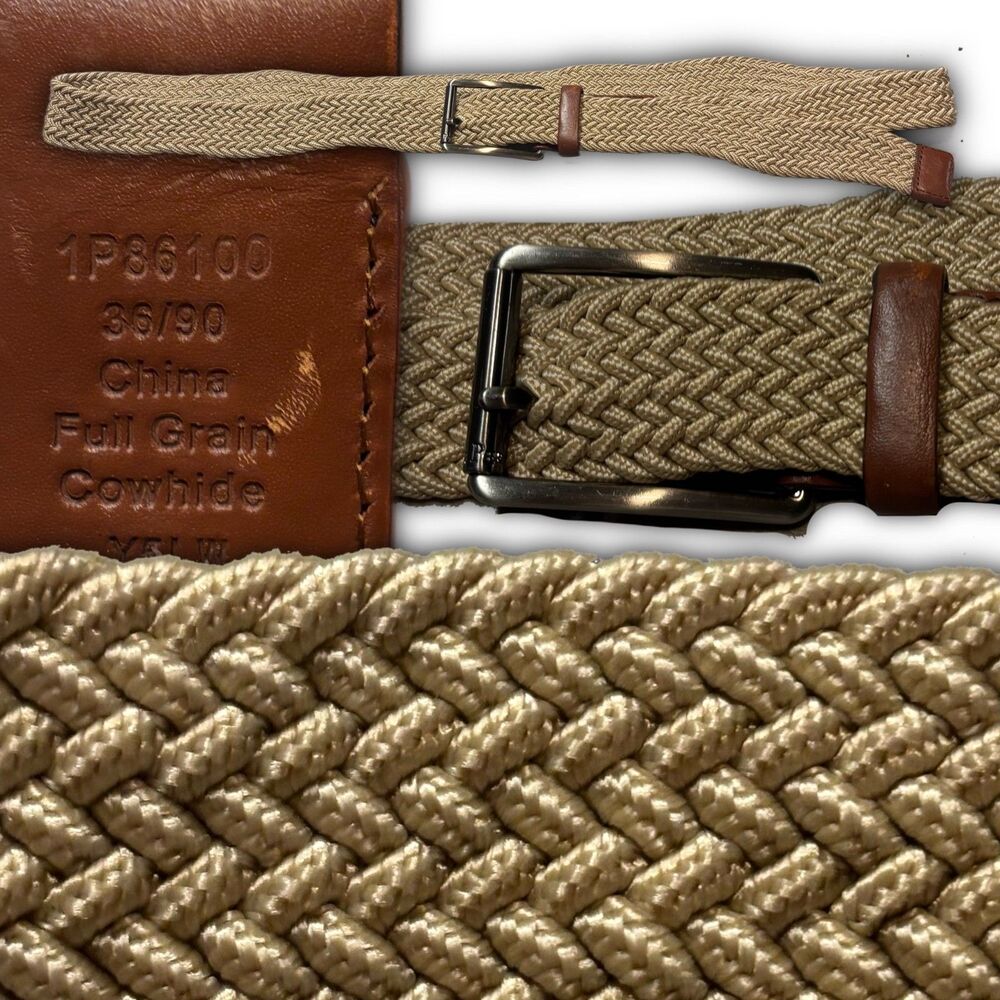 Perry Ellis Braided Elastic Web Belt
